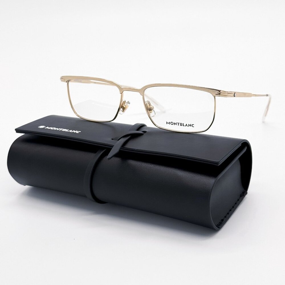 NEW MONTBLANC EYEGLASSES MB0219O 002 GOLD MEN EYEWEAR MONTBLANC